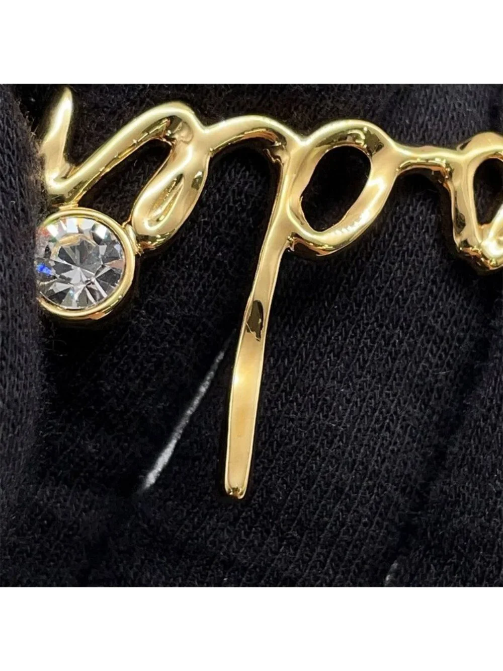 Chanel Necklace I Love CC Logo Rhinestone S Long